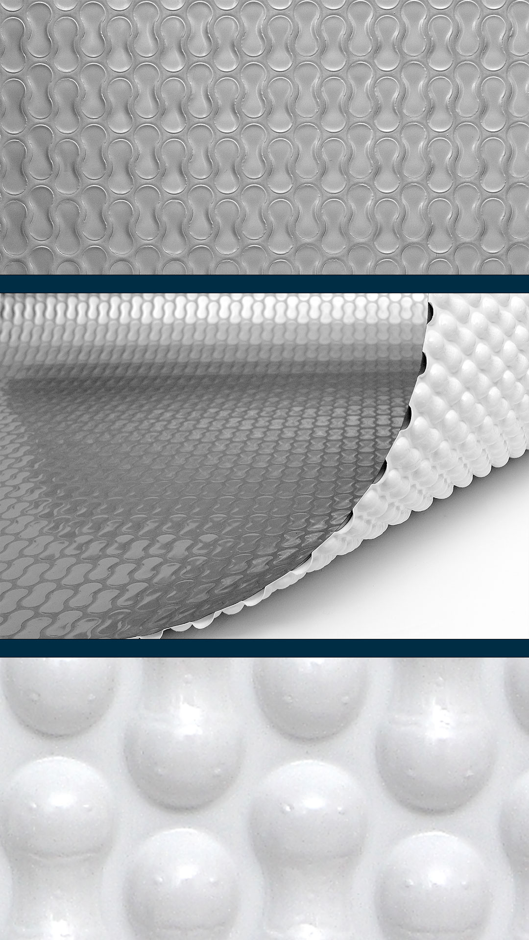 Détail-des-bulles-forme-cacahuète-de-la-bâche-RaeGuard-500-microns Détail des bulles forme cacahuète de la bâche RaeGuard 500 microns