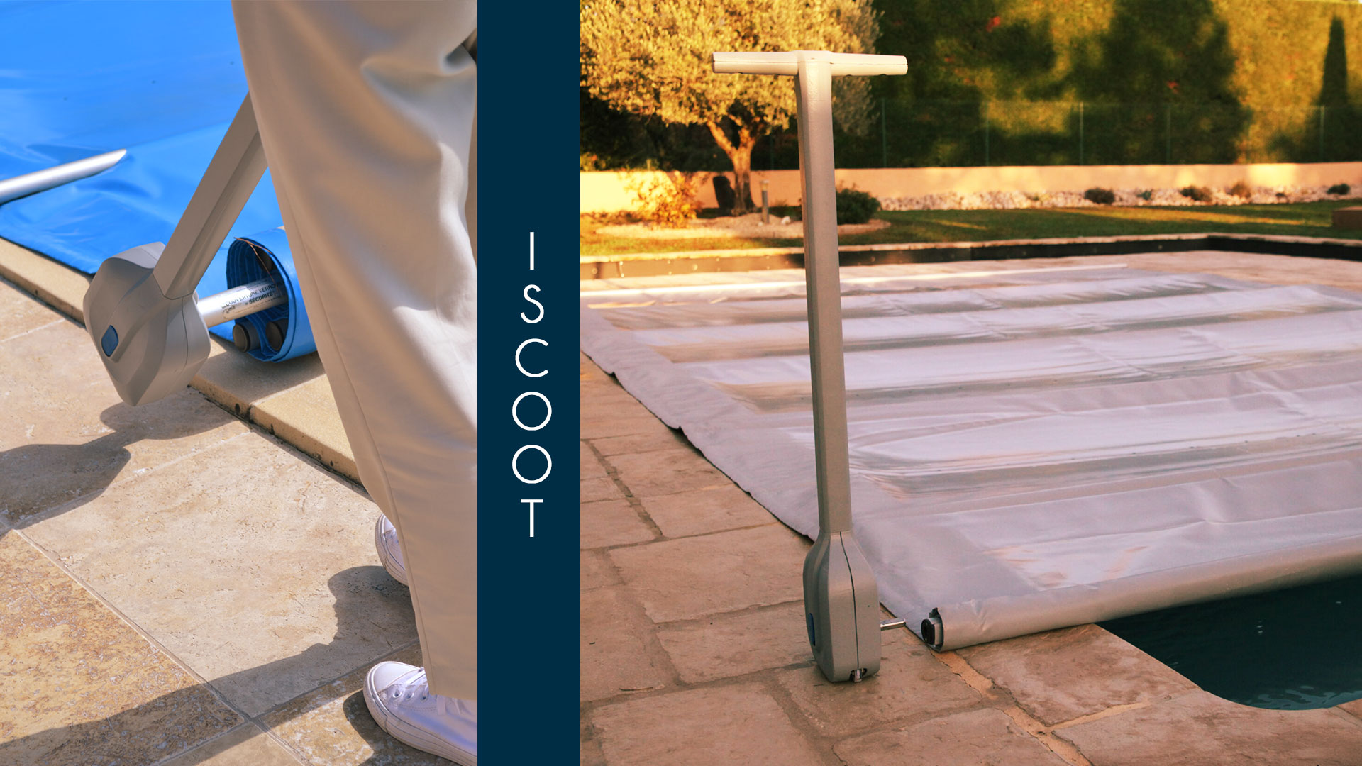 Enrouleur motorisé bâche à barres piscine iScoot 710 APF Pool Design