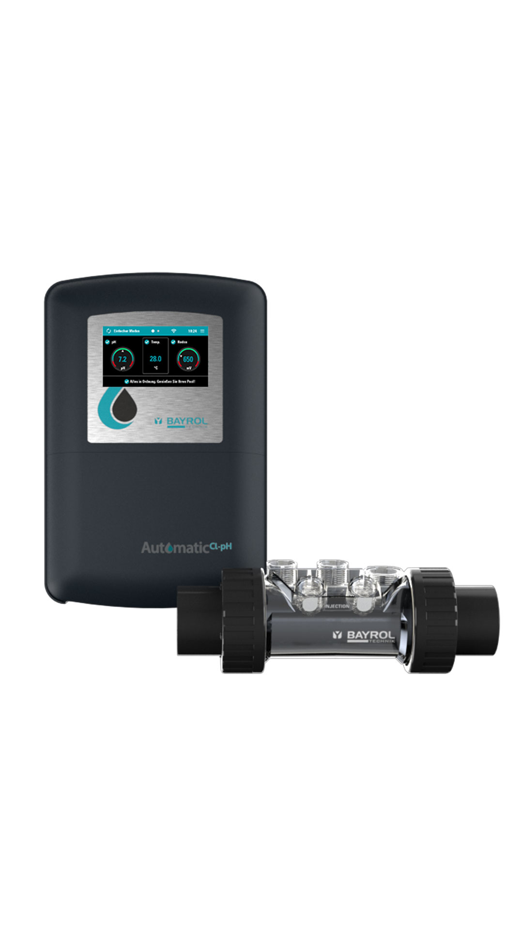 Traitement chlore liquide piscine Bayrol Automatic Cl-pH régulation